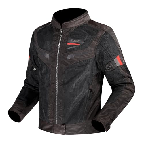 Jaqueta Motociclista LS2 Garda Preto com Vermelho - Masculina (XXL)