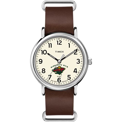Montre Timex NHL Weekender Minnesota Wild avec bracelet en cuir pour homme