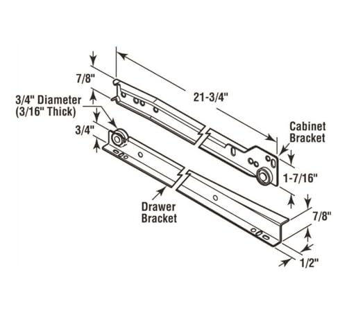 Prime-Line MP7213 Bottom Mount RV and Mobile Home Drawer Slides, White (1 Set) by PRIME-LINE - Image 2