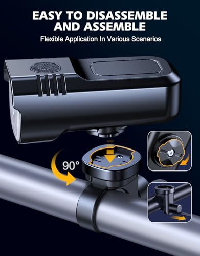 Rolgno Bike Lights Front and Back, [8+7 Lighting Modes] & [Sturdy Aluminum Alloy] Super Bright LED Bicycle Lights, USB Rechargeable & IP65 Waterproof Bike Light Set for Mountain, Motorbike Lamps - Image 6