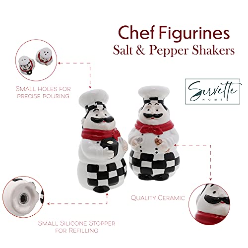 Chef Salt And Pepper Shakers Set Ceramic Kitchen Décor - Full Chef #TOP5