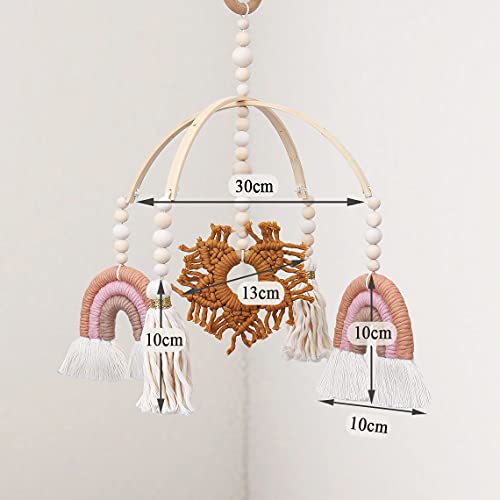 Rainbow Baby Mobile Hanging Macrame Baby Mobile Rainbow Neutral Baby Crib Mobile Kids Room Nursery Decor Party #TOP6