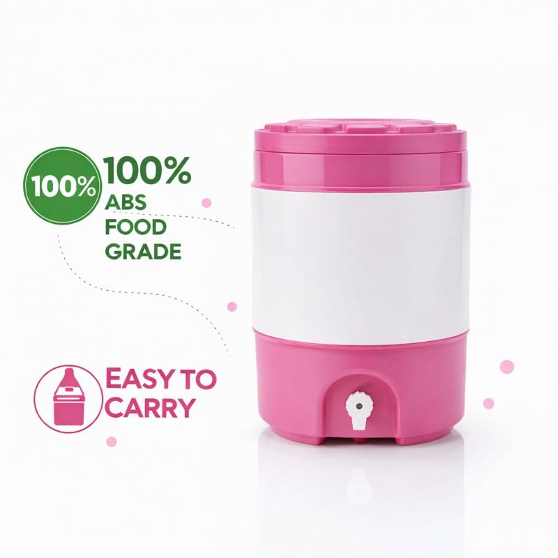 Image of Aqua Cool Water Jug | Long-Lasting Cooling up to 30 Hours | Heavy-Duty Insulated Water Container (Pink, 18 litres)