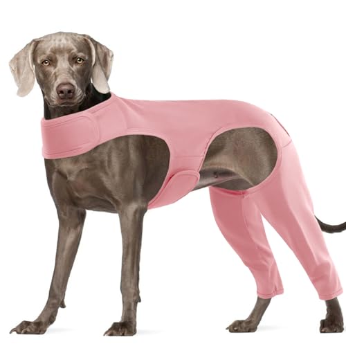 Image of ROZKITCH Dog Leg Surgery Sleeve Rear Legs, Pet Sleeve to Prevent Licking Wound Elbow Protector, Dog Recovery Suit Cone Collar Alternative for Sprain ACL CCL Arthritis Joint Care Pink 2XL