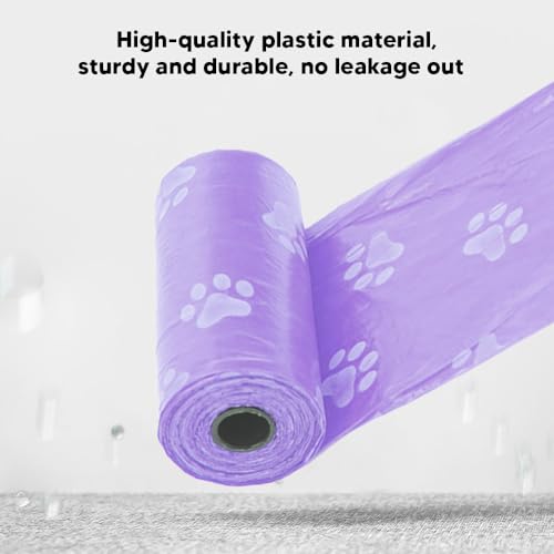 Image of Poop Bags 1 x Plastic Dog Poop Bags Rolls Unscented Dog Waste Bags Leak Proof Doggy Roll for Outdoor Puppy Walking Travel Pet Waste Bags(Purple)
