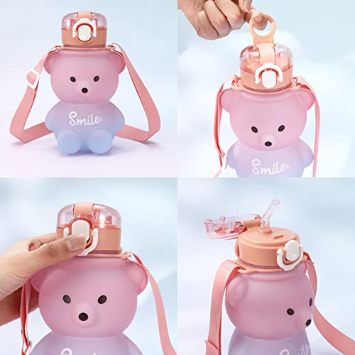 Smilcloud Kawaii Water Bottle With Straw - Image 3