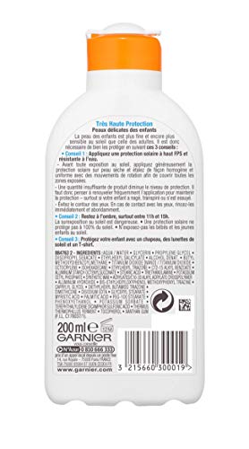 Garnier enfant lait hydratant très haute protection fps 50+ 200ml - vue 3