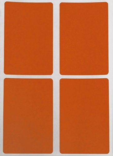 Name Tag Labels to Write on 3 X 2 inches - Rectangular Orange Label Stickers Sheets, 200 Pack by Royal Green