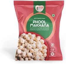 Savara nuts 4+ Sutta Phool Makhana 1 kg | Handpicked Jumbo Size High Protein Fox Nuts/Lotus Seeds | No added Preservatives & No artificial Flavours | High Protein & Fiber