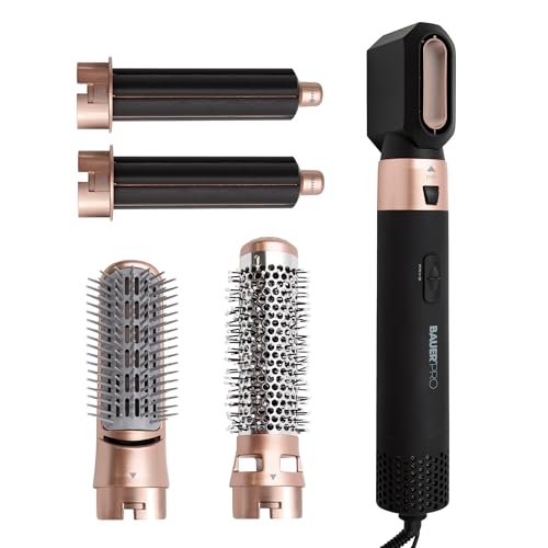Bauer Professional 5-in-1 Hot Air Styler/Hair Dryer Brush to Curl Straighten Volumise Smooth & Dry / 3 Heat Settings/Multi-Functional Hair Styling Tool 38879