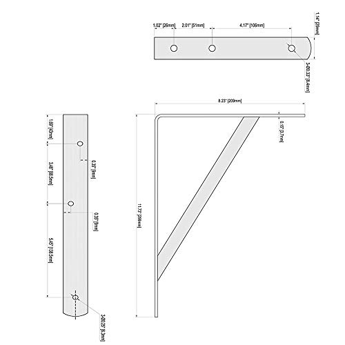 Home Master Hardware Heavy Duty Shelf Brackets, 12 X 8 Inch Metal Brackets, Shelves Support Angle L Bracket For Kitchen Garages Stores, Black With Screws 10 Pack #TOP6