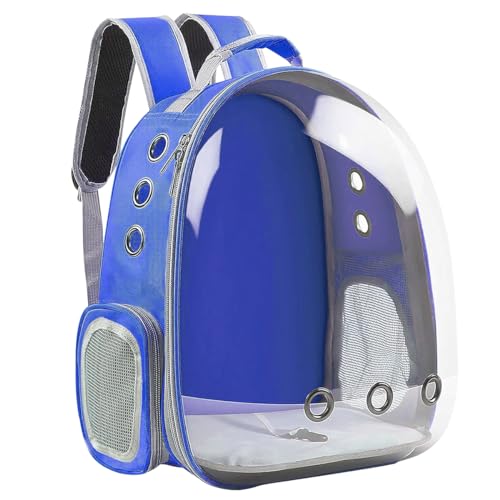 Mochila Bolsa Pet Visão Panorâmica Astronauta Cachorro e Gato (Azul)