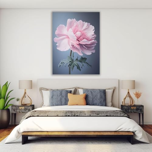Impression sur toile rose et plantes vertes douceur murale maison - 4