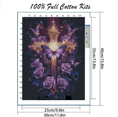 Image of Religious Stamped Cross Stitch Kits - Cross Stitch Kits for Beginners,Adults Needlepoint Cross-Stitch Patterns Dimensions Needlecrafts Embroidery Kits Arts and Crafts 11.8x15.7 Inches