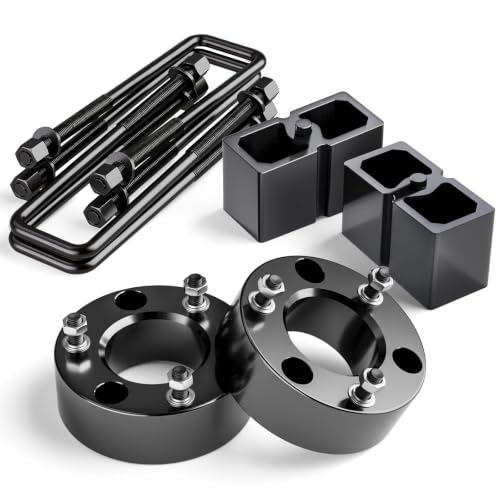 Image of KSP Leveling Lift Kit for 2007-2020 Chevy Silverado 1500 GMC Sierra 1500, 3 inchF+2 inchR Full Suspension Lift Kits Including 3 Inch Front Strut Spacer and 2 Inch Rear Lift Block with Extended U Bolts