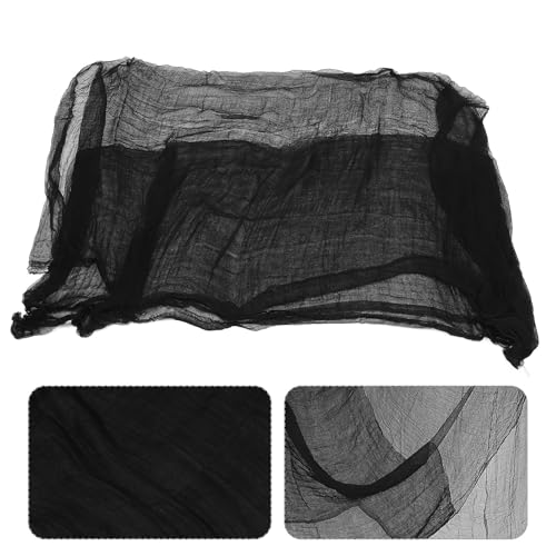 Gasa negra para decoración de Halloween Luxshiny reutilizable de 5m 7