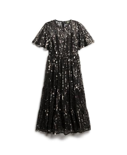Robe mi longue en maille filet à volants volume femme Superdry - vue 8