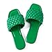 Mtzyoa Braided Flat Sandals for Women Woven Green Size 8.5 Casual Dressy Fashion Summer Comfortable Party Sandals