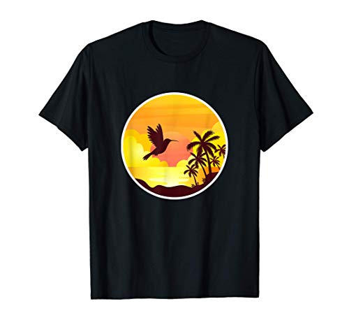 Hummingbird Vintage Retro Sunset Hummingbirds Camiseta