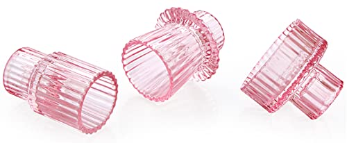 Vixdonos VOX20210419-PINK-3PCS Pink Candlestick Holders Set Of 3 Glass Candle Holders thumb #2