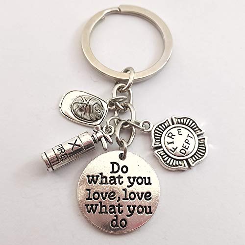 honggui 1 x Feuerwehrmann Schlüsselanhänger Feuerwehr Feuerwehrmann Geschenk Feuerwehrmann Frau Geschenk Geschenk, 2, L