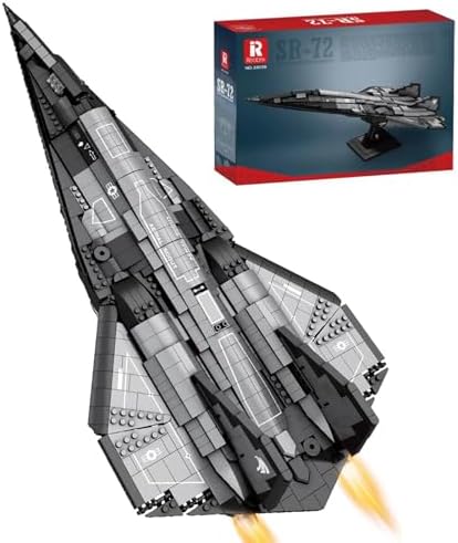 Reobrix 33039 SR-72 Reconnaissance Aircraft Building Block Set, Darkstar Plane Model Building Kit with Stand, Military Toy for Teens 14+ and Adults, 1880 PCS