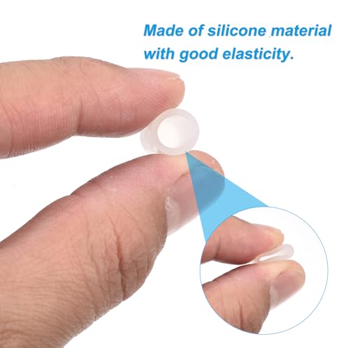 Image of uxcell 88Pcs Silicone End Caps, 7mm(9 /32 inch) ID 13mm(1 /2 inch) Height Round Rubber Elastic Screw Thread Protectors Soft Flexible Screw Bolt Covers Caps for Metal Tube Rod Bolt, Clear