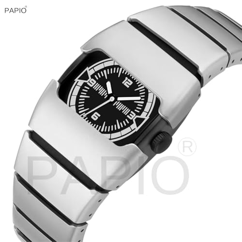 Image of PAPIO Stylish Rectangle Dial Analogue Watch | Premium Plastic Strap | Fashion Unisex Wrist Watch for Men, Boys, Women