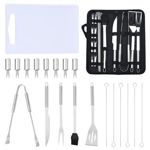 Set de accesorios para BBQ, 20 piezas, acero inoxidable miniatura 1