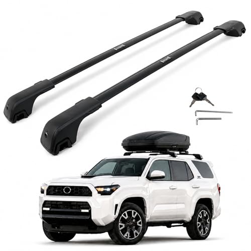Snailfly 350 lbs Aluminum Roof Rack Cross Bars Fit for Toyota 4Runner 2010-2024 Lockable Crossbars Luggage Cargo Carrier Long-Distance Travel Rooftop Accessories