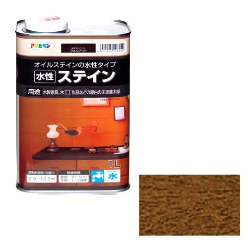Amazon | アサヒペン 塗料 ペンキ 水性ステイン 1L ウォルナット 水性 