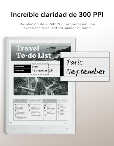 VIWOODS Paquete Mejorado con AiPaper, Stylus Pro y 5 Puntas, Tablet Carta 1300 AI E Ink, 10.65'' 300PPI Cuaderno Electrónico con Bolígrafo, Ultrafino 4.5mm, Ligero 370g - imagen 6
