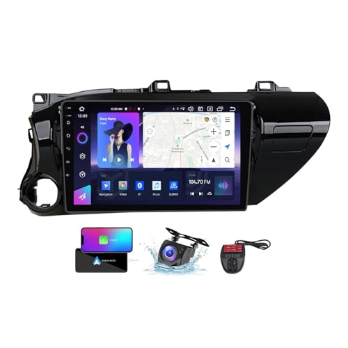 Autoradio Android 13 Toyota Hilux combiné GPS bluetooth écran tactile 9 pouces et DVR
