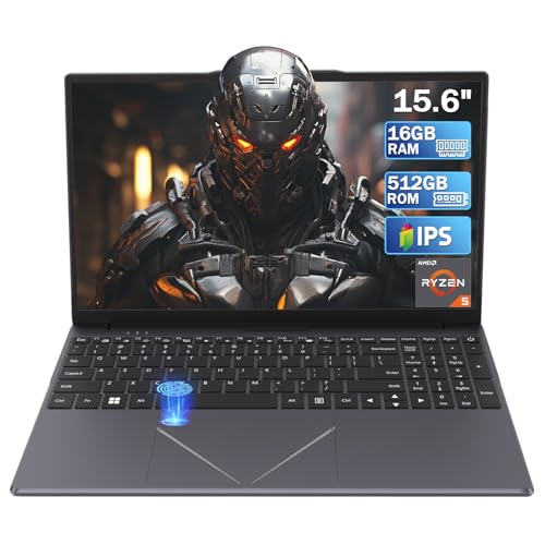 PC Portable 15,6&Prime; 16GB DDR4 512GB SSD, HD Ordinateur Portable Processeur AMD Ryzen 5 3500U Graphiques Intégrés Laptop avec Touch ID WiFi 2,4/5G Bluetooth 2xUSB 3.0 pour Étudiants/Bureau/Jeux