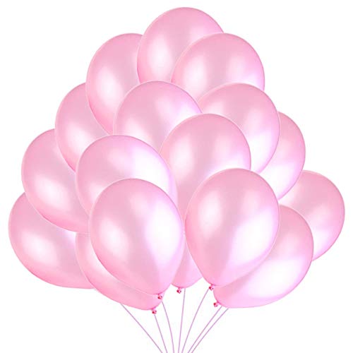 50 Ballons Rose Ballons de Baudruche Rose Perlé Nacré. Ballons d’Anniversaire Gonflables 36cm / 3.2 g Décorations et Accessoires pour Baby Shower