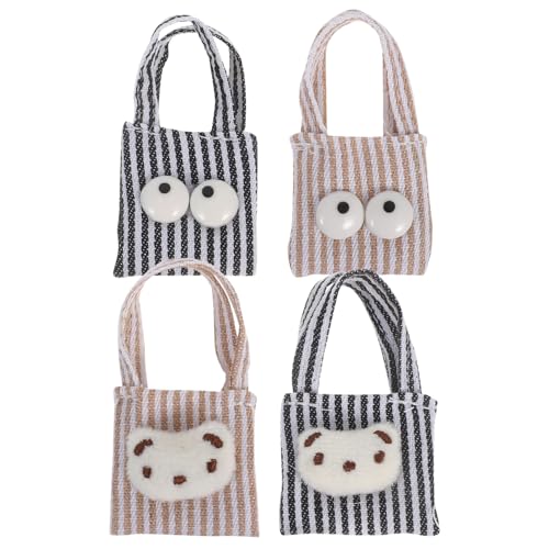 SUPVOX 4 Piezas Mini Bolso Bandolera para Muñecas Bolso Cruzado de Lona Accesorio de para Decoración Infantil