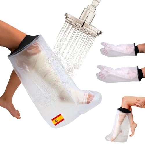 KENI PHARMA Funda Escayola Pierna Adulto | Protector Pierna Ducha Impermeable | Bolsa Reutilizable para Escayola | Funda Ducha Escayola Cómoda y Segura
