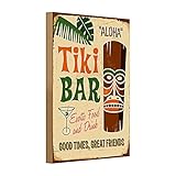 Plongez dans le monde de la culture tiki avec cette charmante plaque en bois. Une touche d'exotisme et d'aventure, parfait pour votre bar ou terrasse. Les couleurs vives et le design rétro créent une atmosphère accueillante qui rappelle les nuits tropicales et les moments inoubliables. Un must pour les amateurs de décoration vintage et de rassemblements sociaux.