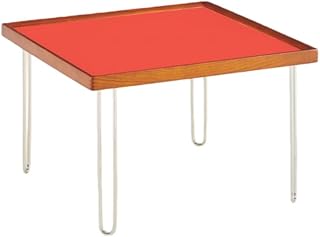 ローテーブル コーヒーテーブル おしゃれ サイズ(63x63x41cm) 一人暮らし コンパクト 天板防水 頑丈 低いテーブル 机 リビング 和室 モダン ミニテーブル (レッド)