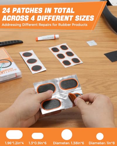 YangGien 36 Pcs Bike Tire Repair Kit, Premium Bike Tire Patch Kit, Portable Bicycle Tire Repair Kit, Parches para Bicicleta, Bike Tube Patch Kit for Mountain Bikes and Road Bikes - Thumbnail 5