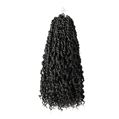 Kai Twists Crochet Hair 14 Inch 8 Packs Pre-twisted Mini Passion Twist Short Soft Bohemian Twist Crochet Braids With Curly End (1B)