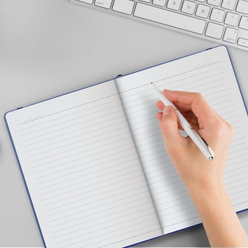 Image of Anupam Fluct A6 Ruled Journal | 160 Pages | 80gsm | Matte Finish PVC Cover Notebook | pH Neutral And Acid Free Paper | Matching Elastic Closure | Ruled Sheets Good For Journaling, Offices (Pack of 2, Blue)