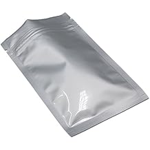 100 Pack 2.4x3.1 inch Inside 1.97x1.97 inch Mini Mylar Bags Sample Packets Zipper Lock Foil 4 Mil Silver for Zip Food Storage Lock Resealable Aluminum Mylar Pouch Heat Sealable