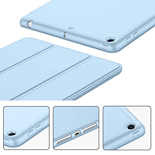 Imieet Ipad 9Th Generation Case 2021/Ipad 8Th Generation Case 2020 10.2 Inch With Pencil Holder, Ipad 7Th Gen 2019 Case With Soft Baby Skin Silicone Back, Auto Wake/Sleep Cover (Sky Blue) #TOP3