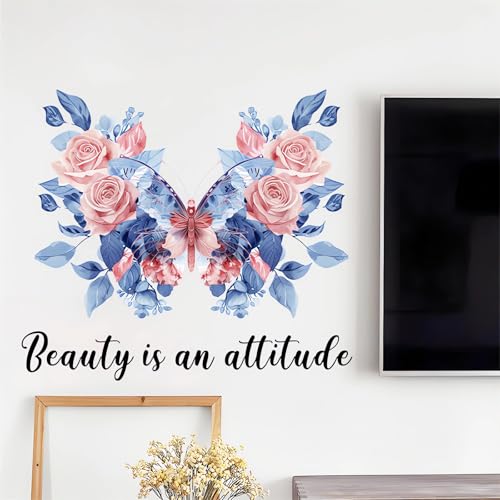 Vinilo Decorativo Azul Mariposa Rosa 40x60 cm sacinora miniatura 5