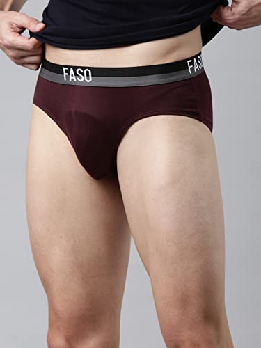 Image of FASO Men's Cotton Briefs | Ultra-Soft Durable Waistband | Modern Square Cut Fit | Tagless & Label-Free Comfort