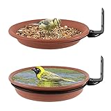 Abreuvoir Oiseaux , Exterieur Mangeoire Sur Pied Bains Pour Sauvages Bath Baignoire Suspendue Nourriture Mangoire,kit De Décoration De Jardin Pour Attirer Les Oiseaux Sauvages (2 Bains D'oiseaux)