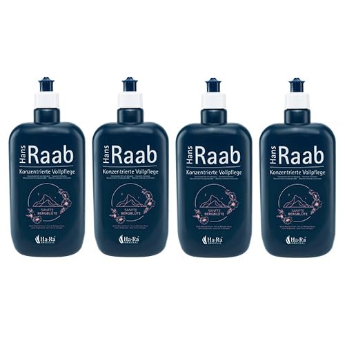 Hans Raab - Perfume concentrado de cuidado completo, suave flor de montaña, 4 x 500 ml, limpiador universal para el hogar, el jardín y el coche, económico, versátil, respetuoso con el medio ambiente y