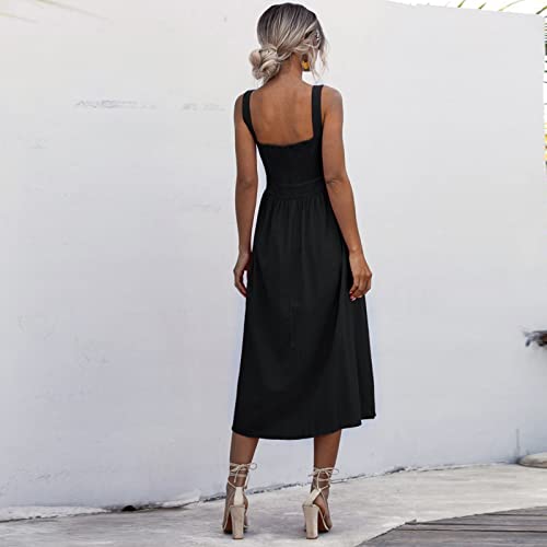 UIFLQXX Maxi vestidos para mulheres 2023 casual feminino sexy colado ao corpo sem mangas comprimento