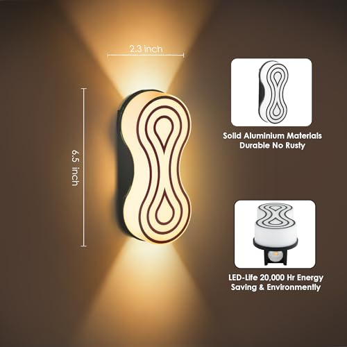Image of Gesto 7W Waterproof Led Wall Light for Home Decoration - Up Down 2-Way LED Wall Lamp | IP65 Outdoor Fancy Wall Lights for Balcony,Gate,Elevation,Garden,Patio | Decorative Wall Mount Light -Pack of 2